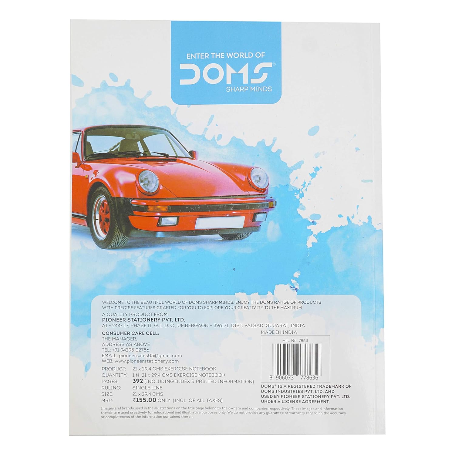 Doms Single Ruled Exercise Notebook (29.4cm X 21cm, 392 Pages) : Amazon ...