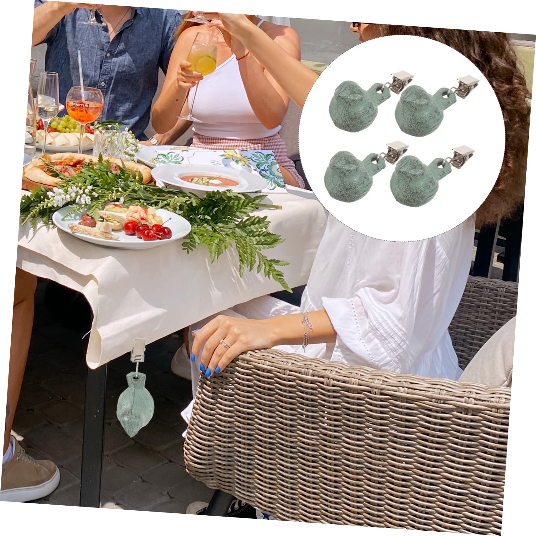 4 Pezzi Clip per Tovaglia Forma per Esterni Pesetti Antivento per Tovaglie da Picnic e Pratici e Decorativi