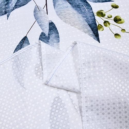 Miniatura 5 de Yeele Cortina de ducha de plantas de 72 x 72 pulgadas, juego de cortinas de ducha de acuarela azul marino, arte contemporáneo de primavera con