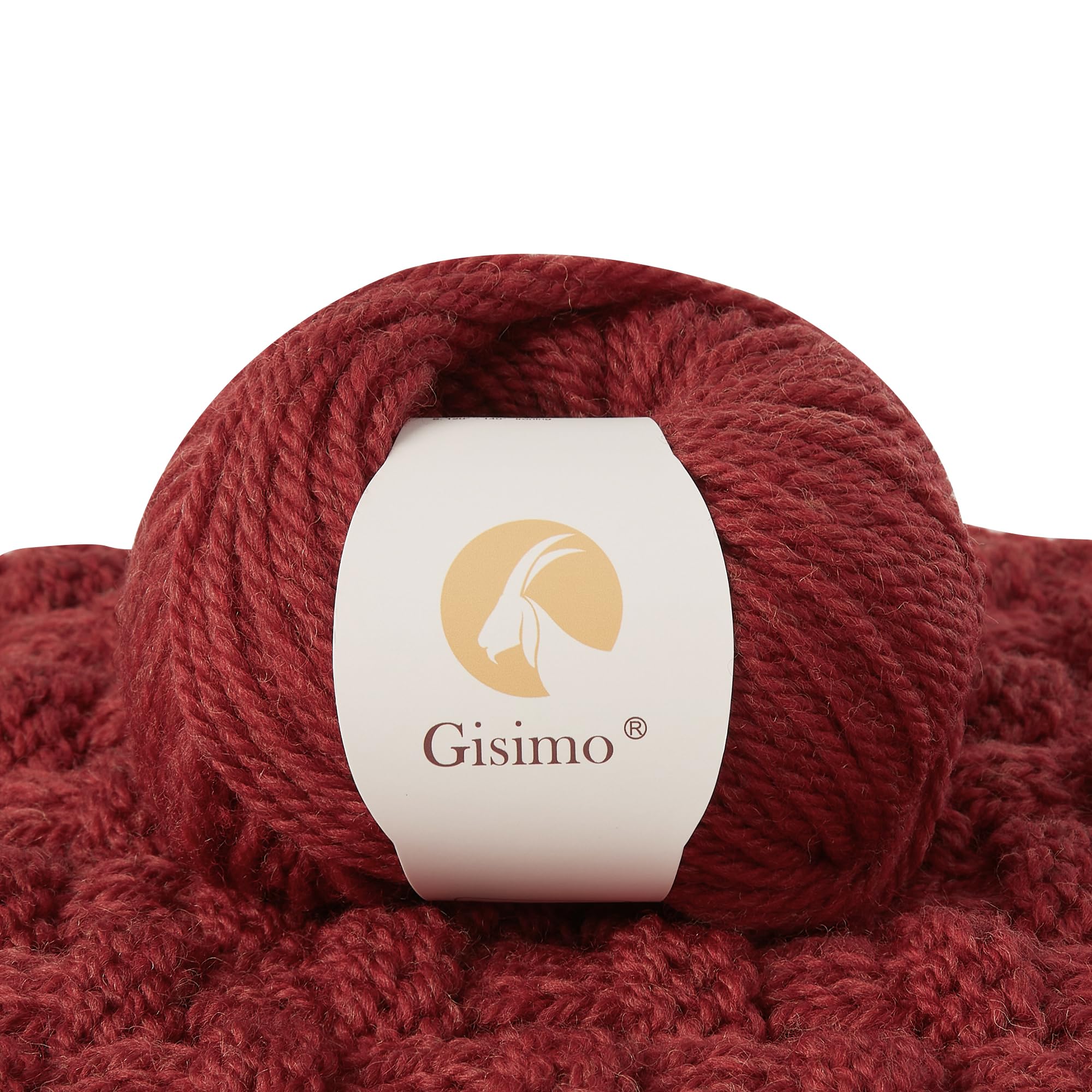 100% Merino Wool Yarn, 3-Ply Luxurious and Soft Yarn for Hand Knitting &amp; Crocheting (Roman red, 1Ball)