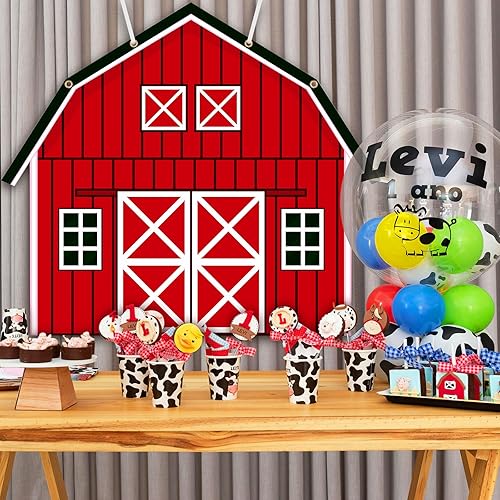 Miniatura 6 de Preboun Cartel de decoración de Halloween para tronco o golosinas de granja para automóviles, puerta de granero roja, arco de coche, decoración de