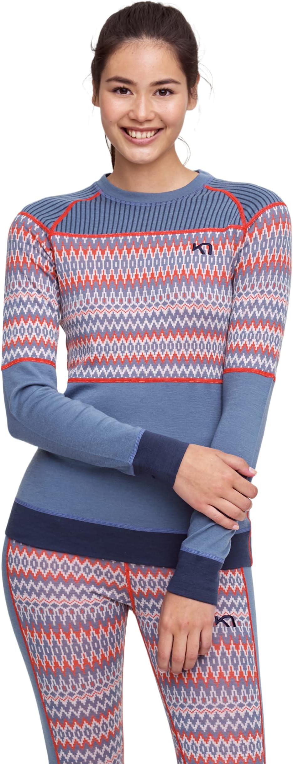 Kari Traa Silja Women's Long Sleeve Base Layer Top- 100% Merino Wool Knit Fitted Thermal Shirt