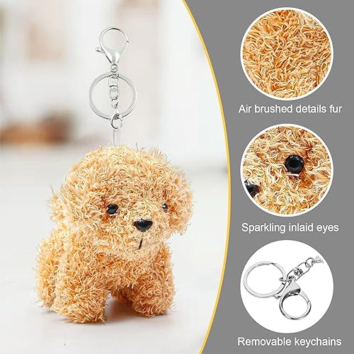 Miniatura 5 de Anboor Pequeños animales de peluche 4.8 pulgadas lindo cachorro de peluche con llavero para recuerdos de fiesta jardín de infantes, 1 perro