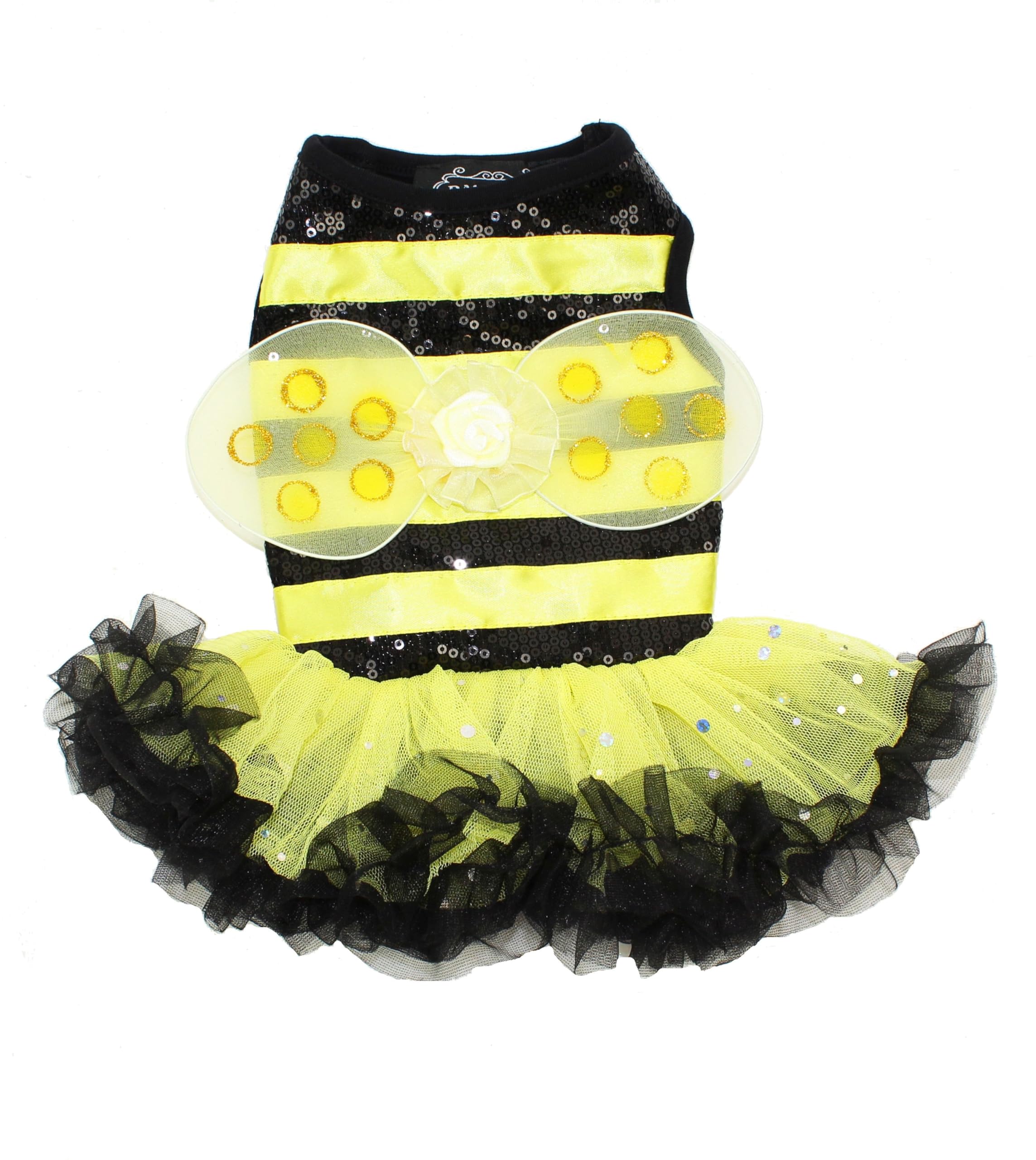 itdogs BEE DRESS Ｓ Amazon.com : Bumble Bee Costume Dress for Dogs XS : Pet Supplies