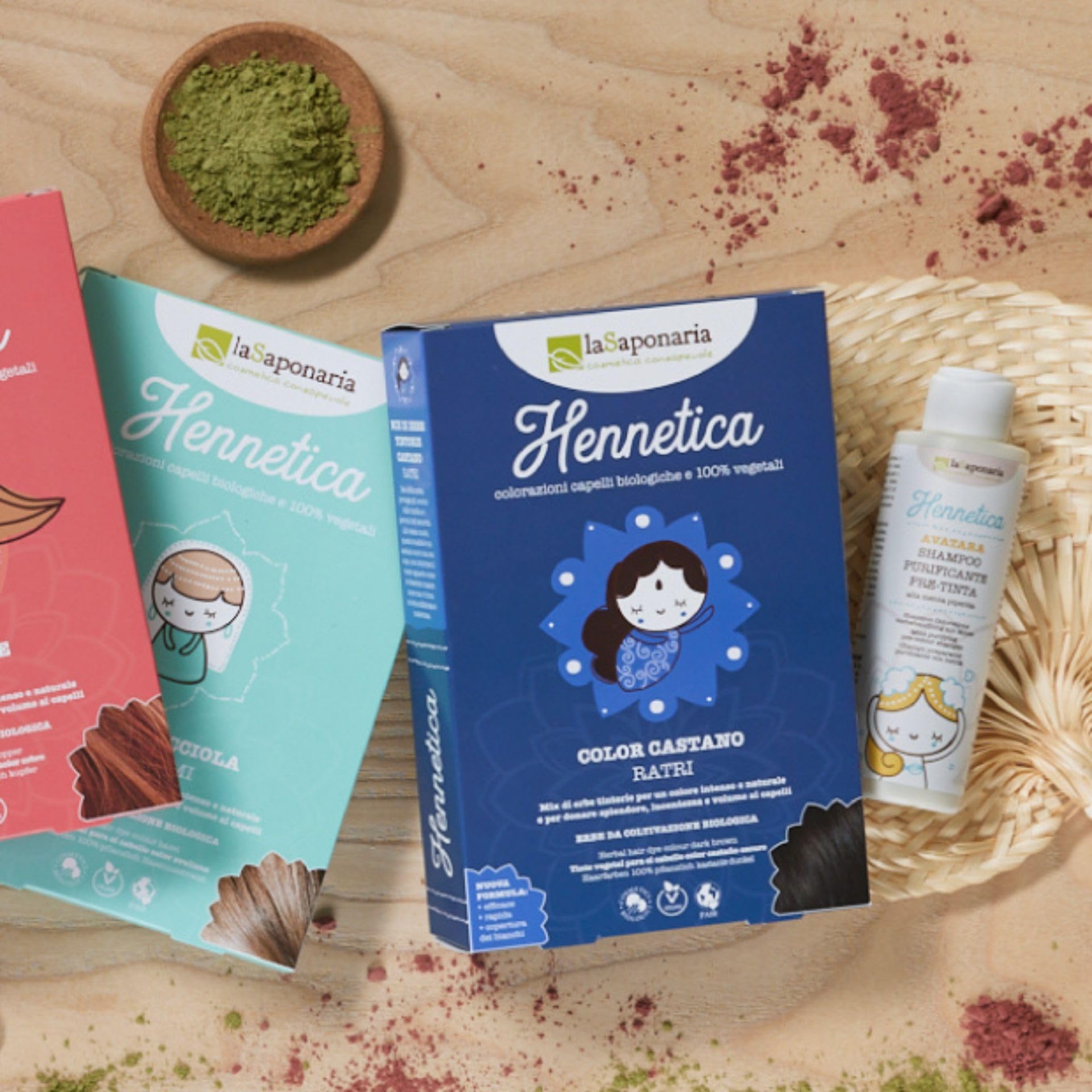 La Saponaria Tinte Vegetal Pelo Castaño Claro Henna Coloración Natural Ecológica 100g