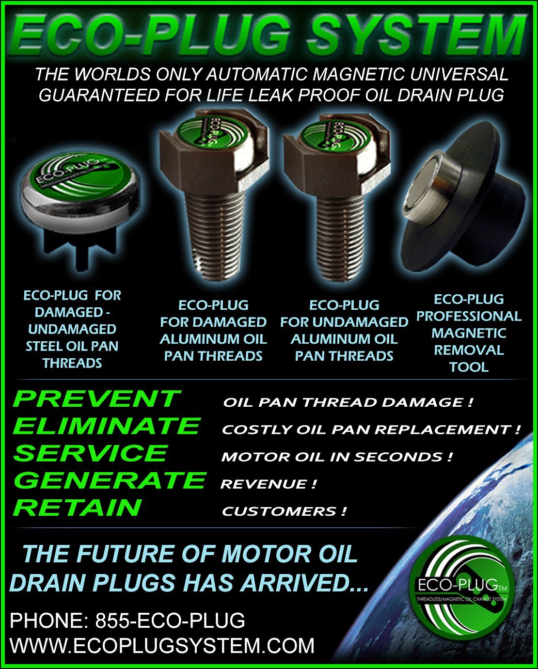 10MM 14MM Oil Drain Plug by ECOPLUG, the Only Threadless