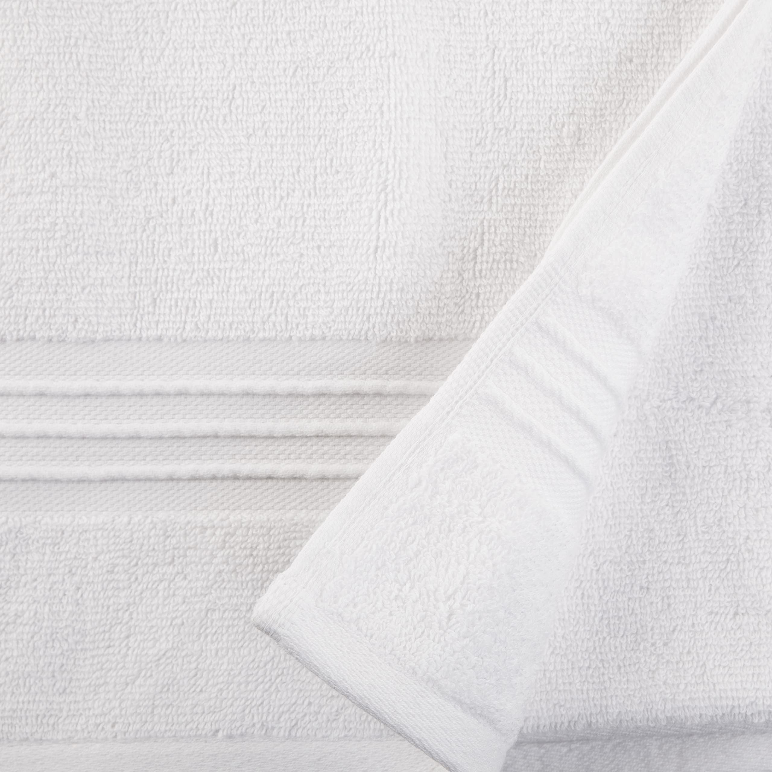 Sticky Toffee Juego de Toallas de Baño, Trapos de Algodón Rizo para Baño, Paquete de 4, Suaves y Absorbentes, 480 g/m², 30 x 54 Pulgadas, Color Blanco
