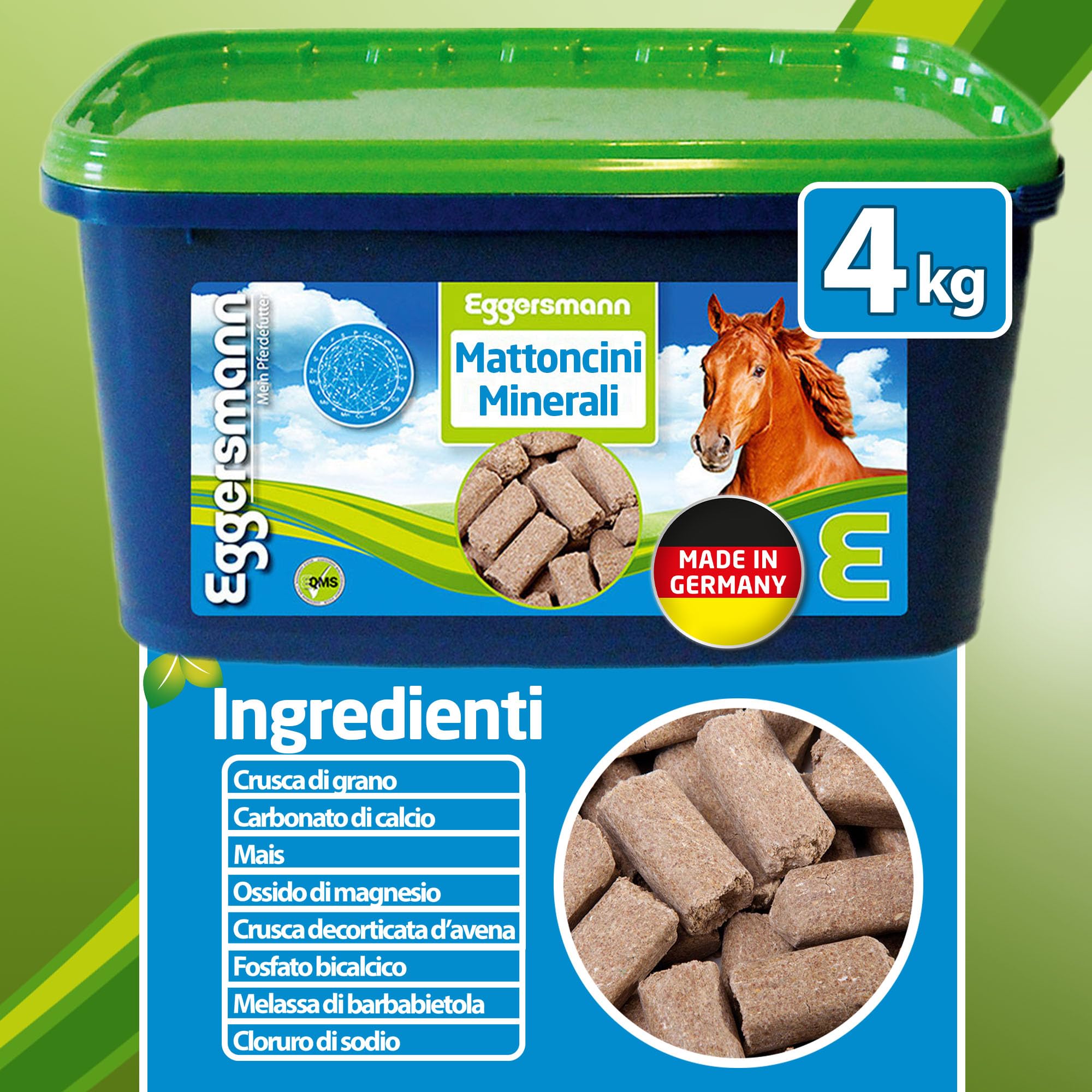 Eggersmann Mein Pferdefutter Mineral Bricks 4 kg – Mangime Minerale per Cavalli – per sostenere Il metabolismo e Il Sistema immunitario – Mangime per Cavalli con minerali e vitamine