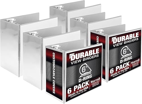 Vista 308 de Samsill Carpeta duradera de 1.5 pulgadas, fabricada en los Estados Unidos, carpeta de anillos en D, carpeta transparente personalizable, surtido