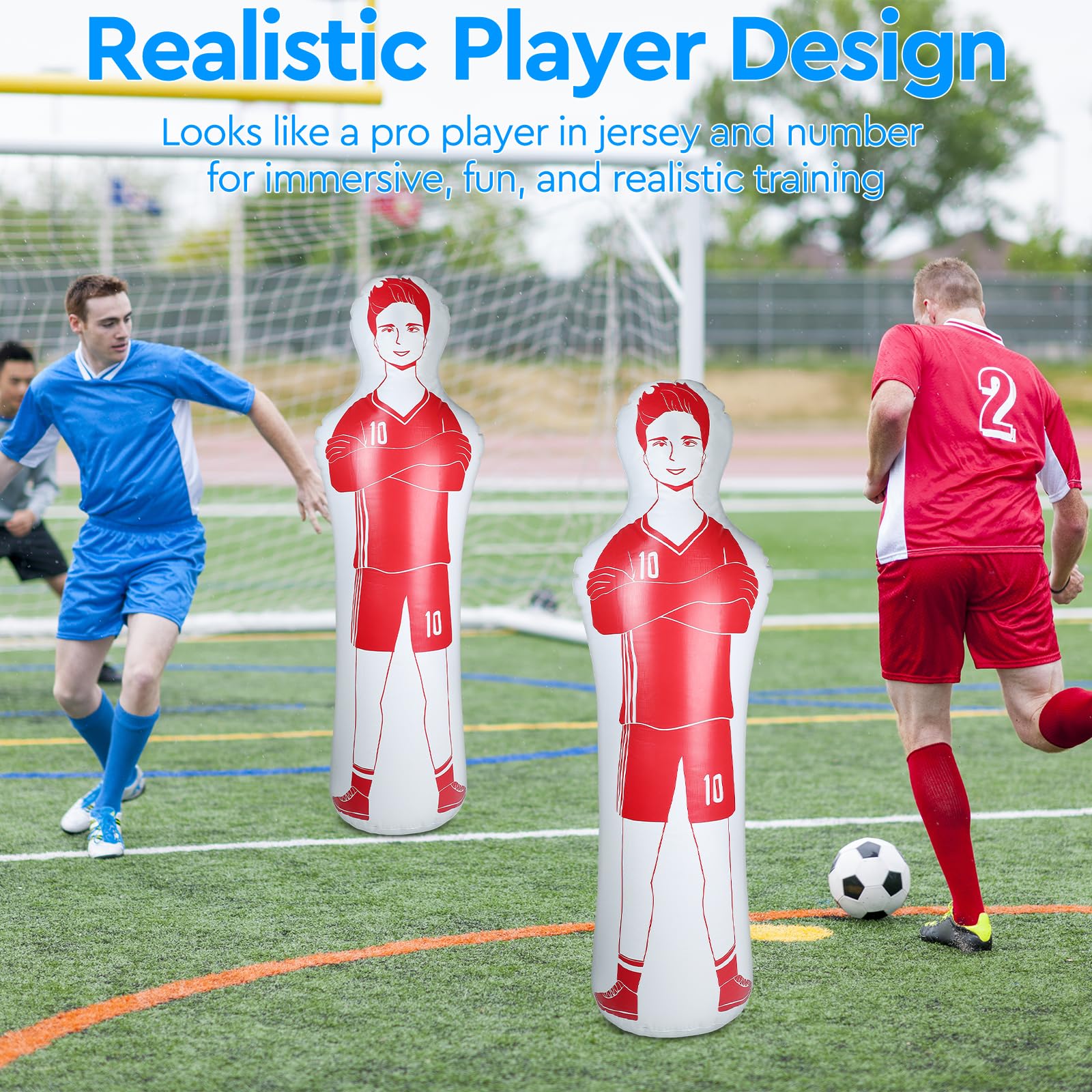 EFUTURETIME Manichino Gonfiabile da Calcio in PVC, Manichino da Allenamento Gonfiabile per Calci, Tumbler Air Calcio, Sacco da Boxe Alternativo Migliorare Palleggio, Arresto, Schivata