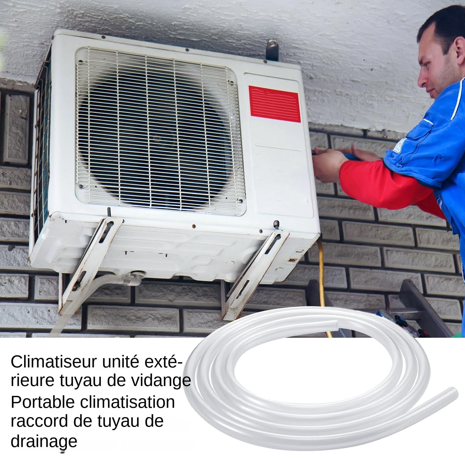 Tuyau De Vidange Pour Climatiseur Portable Ou Split - Tube PVC Souple Transparent Avec Raccords - Évacuation Eau Condensation
