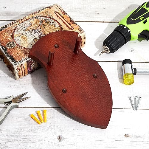 Miniatura 6 de Queekay Placa de espada de madera, soporte para espada, soporte de pared, regalo para Navidad, placa de pared de espada de madera con accesorios