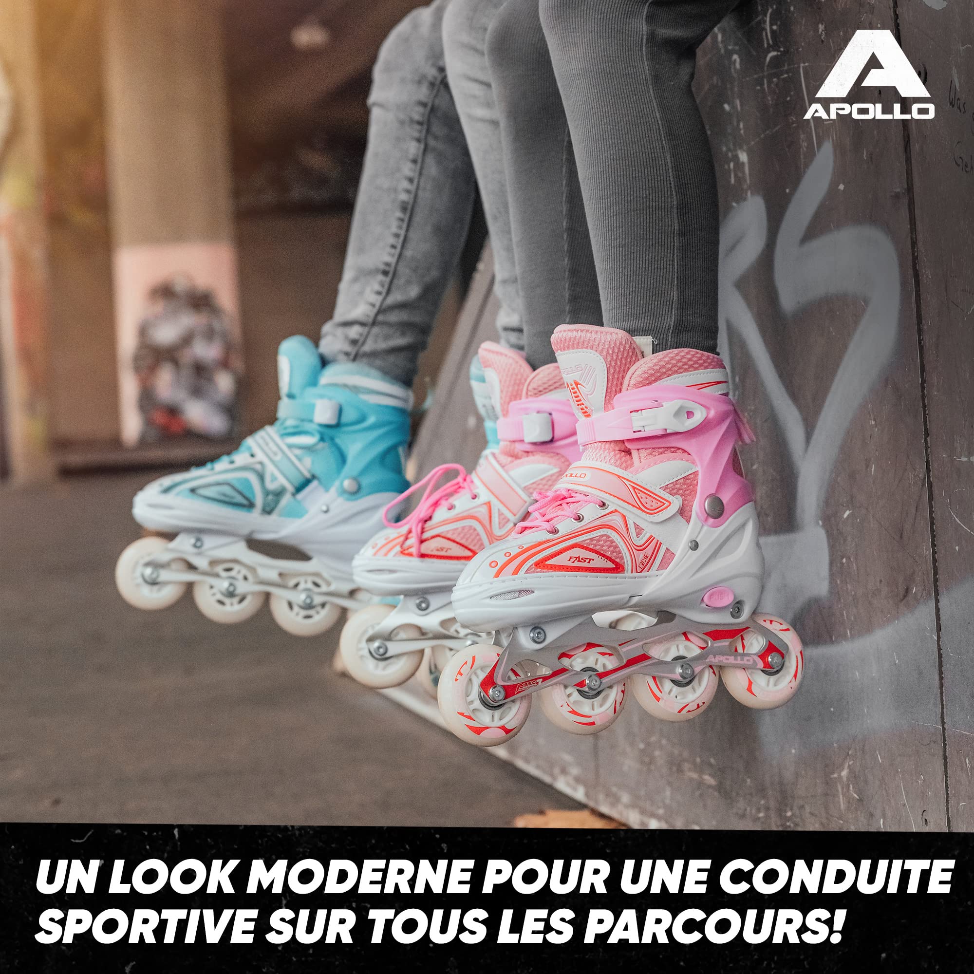 Apollo Super Blades X Pro, S, M, L, Roues LED illuminées Rollers pour Enfants idéals pour débutants, Patins à roulettes Confortables Patins Inline pour Filles et garçons