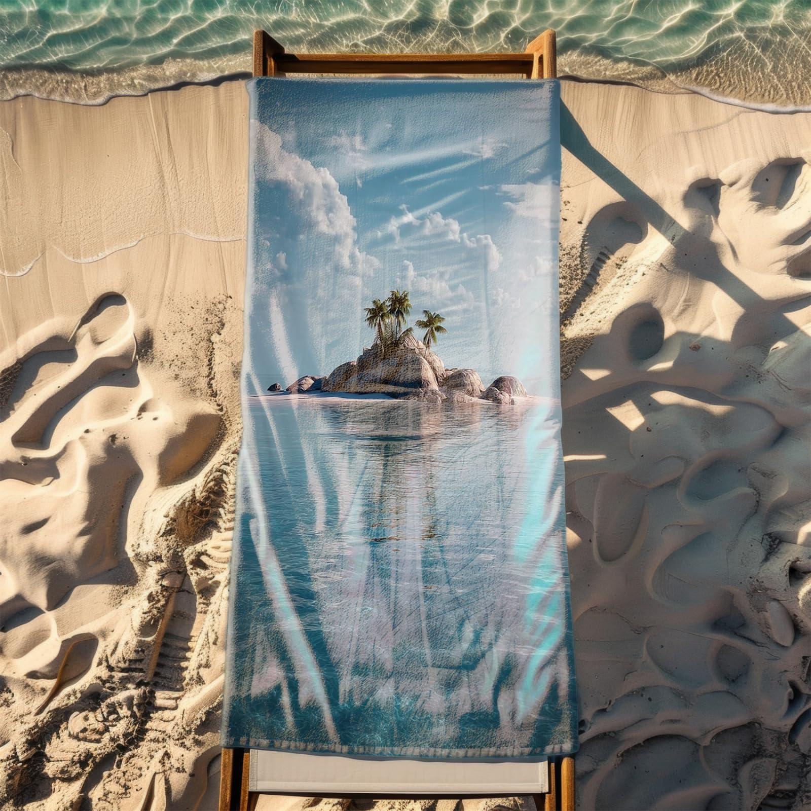 Generisch Toalla Playa Grande 100X200 Azul Mar Cielo XXL Secado Rrápido Toalla Manta de Playa para Mujer Deportes Viajes Sauna Y Piscina