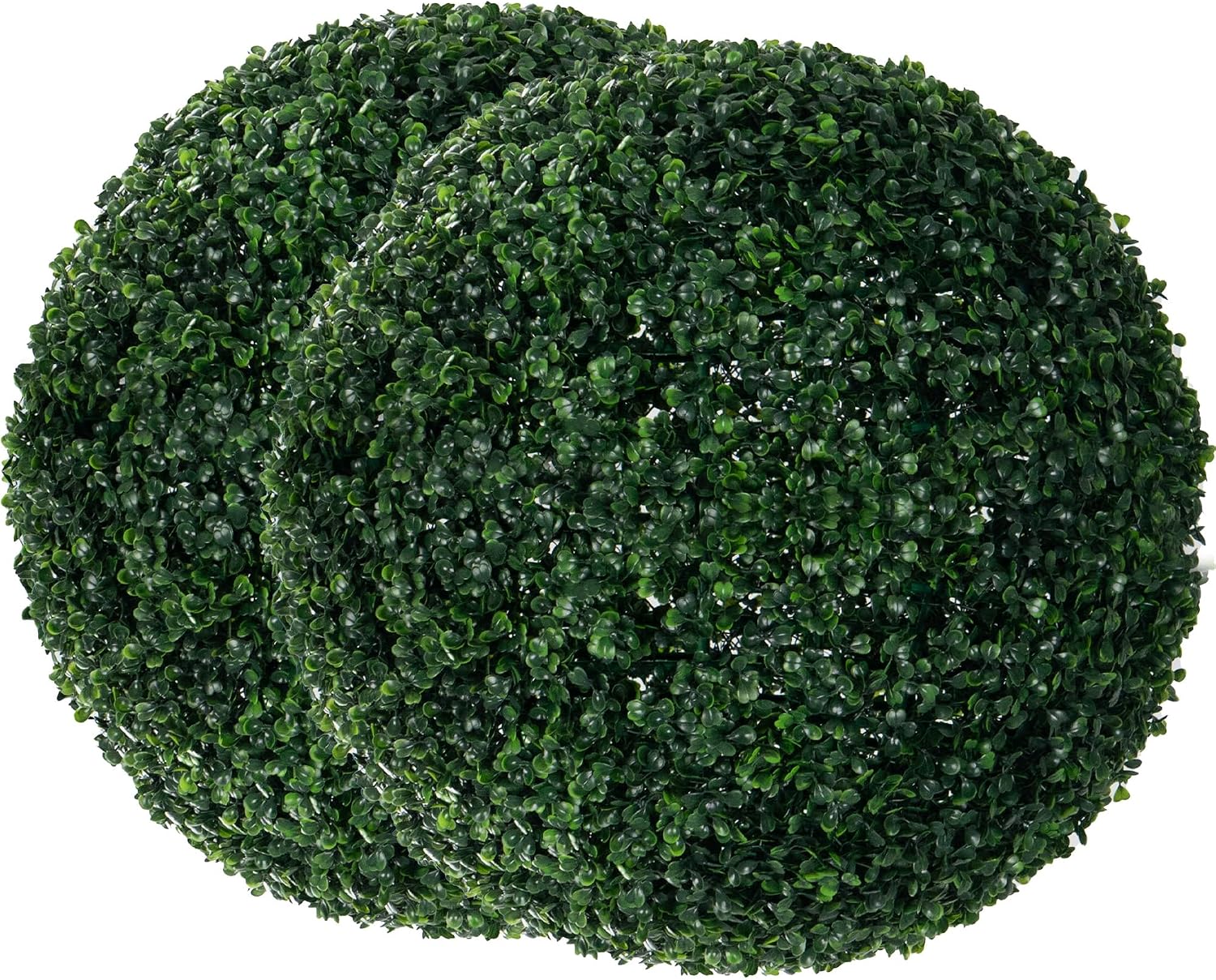 Kozyard 20''Cube Black Metal Planter with 2PCS 19in Topiary Ball Round Artificial Plant Balls for Backyard Balcony Garden Wedding Home Décor