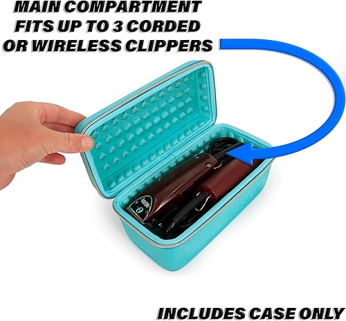 Miniatura 3 de CASEMATIX Clipper Case tiene capacidad para hasta 3 cortadoras, zumbadores de pelo, recortadores o terminadores en T de hasta 8.5 pulgadas, estuche