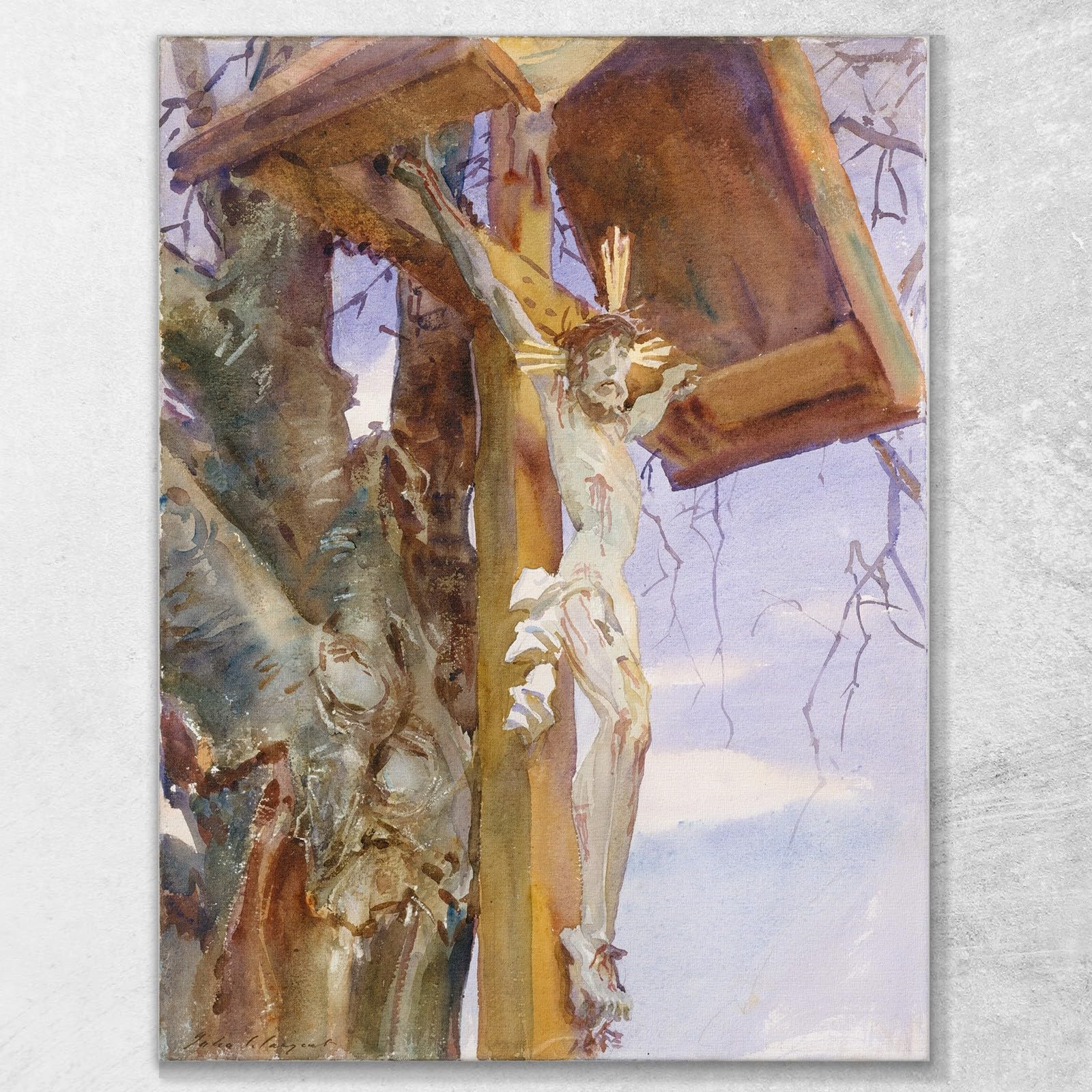 Crocifisso Tirolese John Singer Sargent, jss348 Quadro Stampato su Tela, 100x70 cm