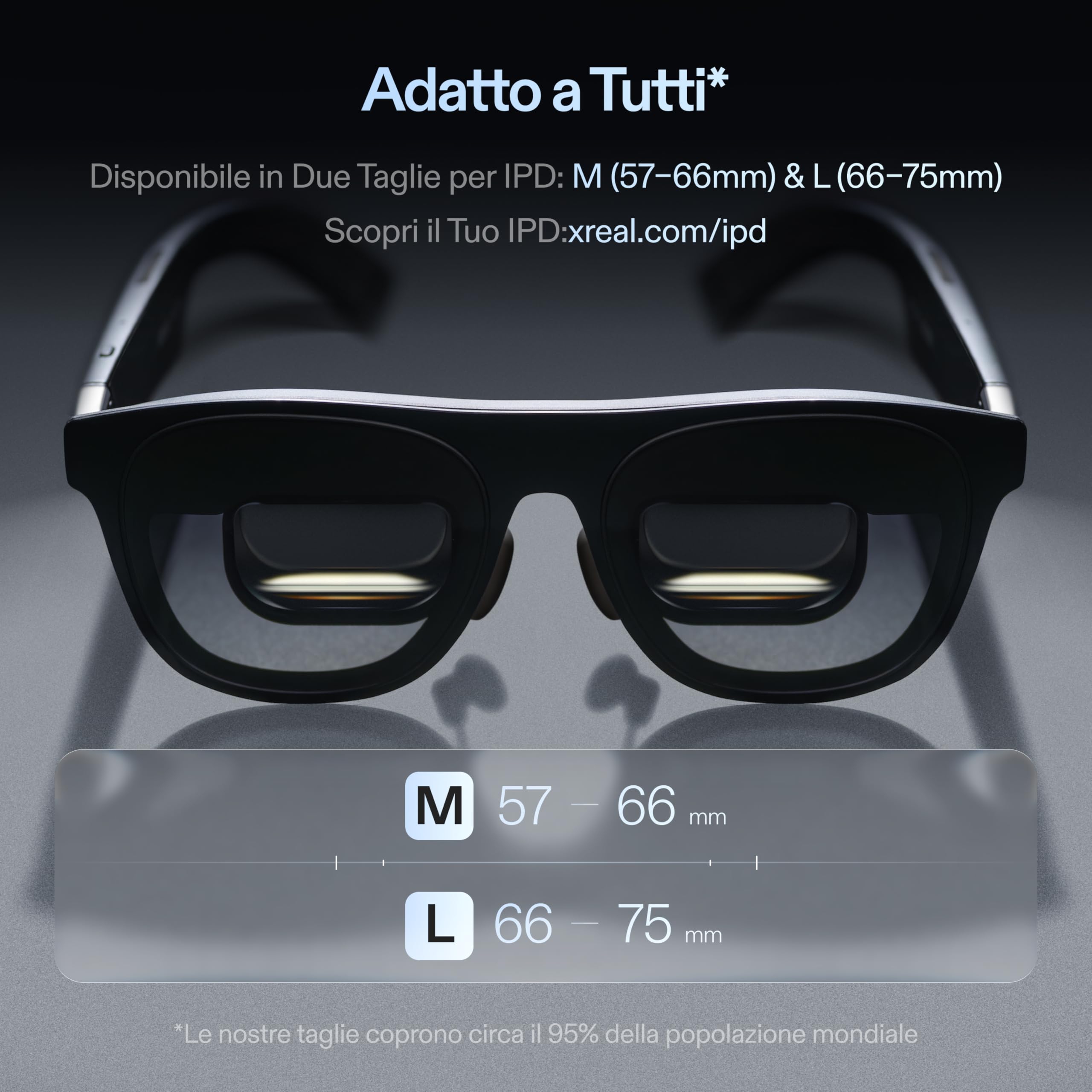 XREAL One Pro Occhiali AR, chip X1, Nativo 3DoF Modalità 3D, Ottiche X-Prism, Display FHD 120Hz 171" 57° FOV, Sound by Bose, Compatibili con iPhone 17/16/15 Steam ROG Mac PC Android iOS-M(IPD 57-66mm)