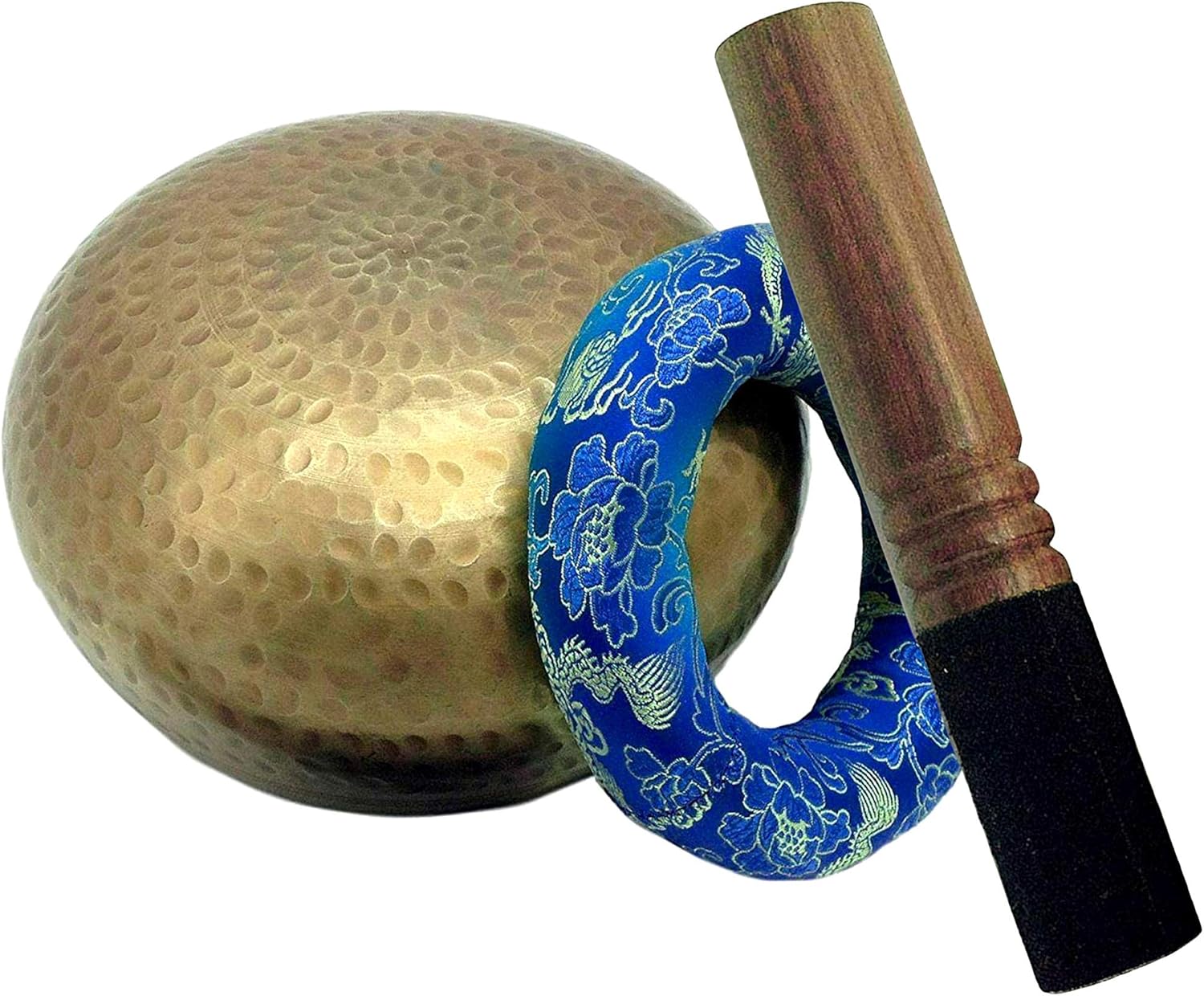 2.2 Pounds Large 5.90 Inches Meditation Grade Professional Quality Hand Hammered Tibetan Singing Bowl Set Yoga Sound Bowl Made with Seven Metals for Healing and Relaxation