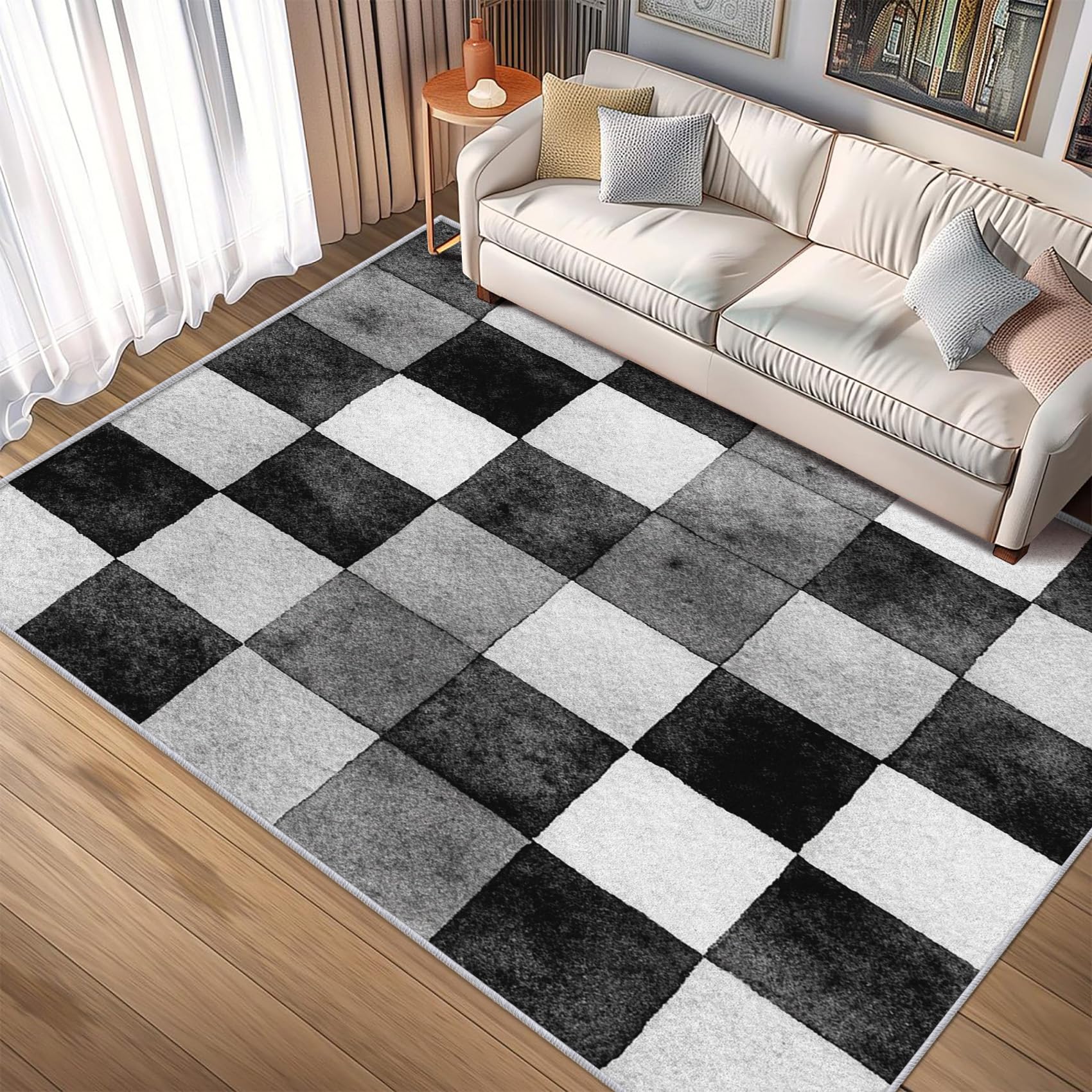 Tapis antidérapant lavable qui ne glisse pas pour sécuriser le salon et la chambre