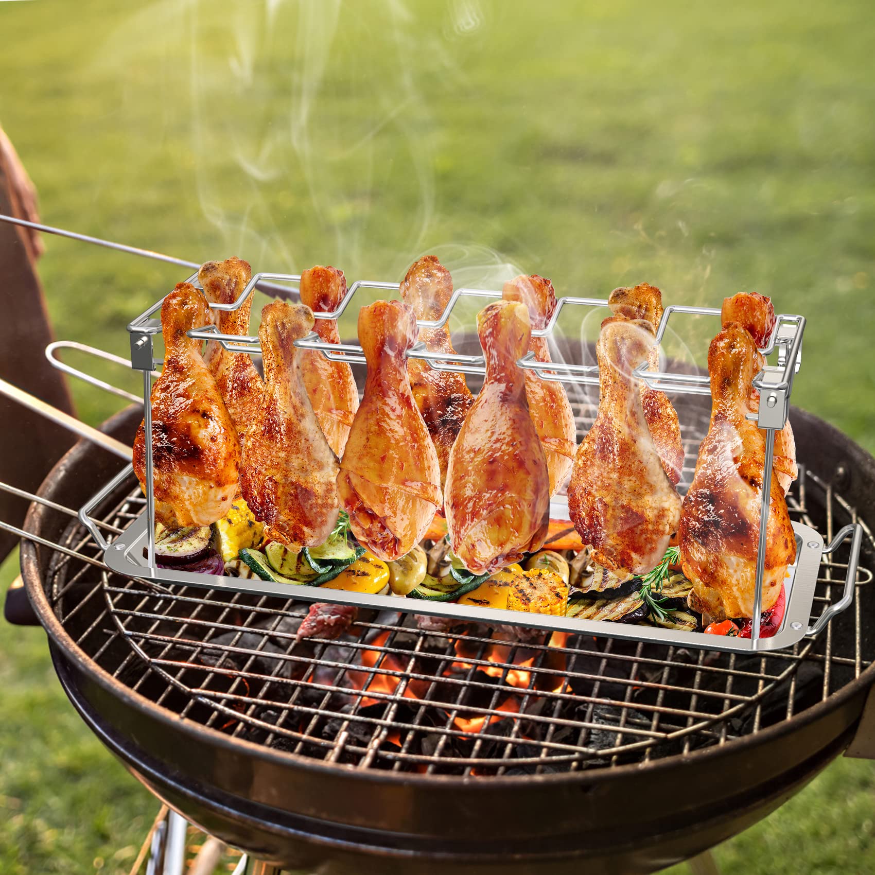 Traeger Accessories Chicken Leg Wing Rack 14 Slots Roaster Stand