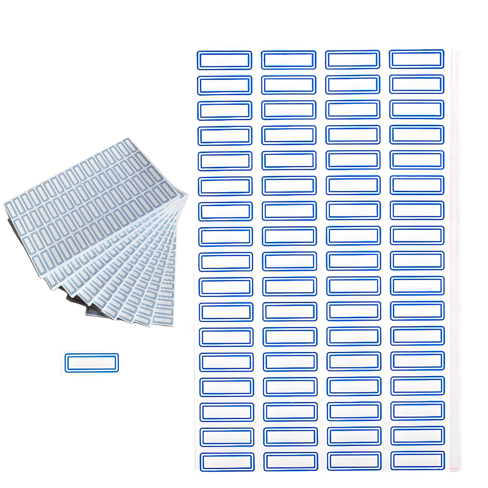 3400 Pack 1.1" x 0.5" Small Blue Border White Labels Stickers for Writing, Price Stickers-Product Tags, Key Tags,Adhesive Label,Rectangular Color