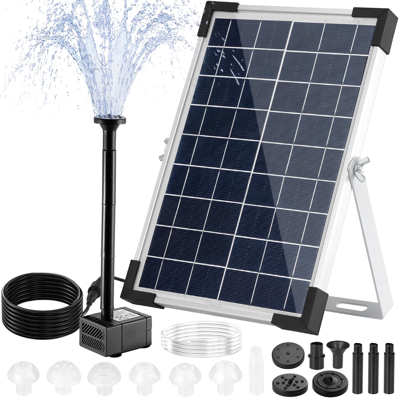 Fontaine solaire 5W pour animer une cascade et un bassin extérieur
