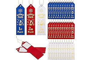 Science Fair Award Medals: 45-Piece Ribbons for 1st, 2nd, 3rd, and Participation