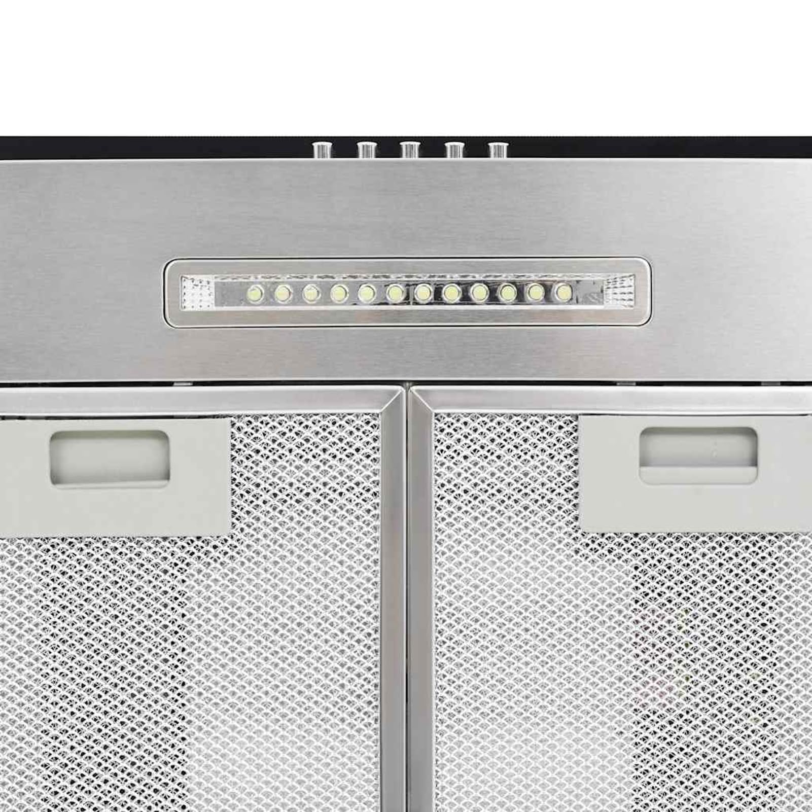 Gecheer Insel-Dunstabzugshaube 90 cm Edelstahl 756 m³/h LED 3 Geschwindigkeitsstufen