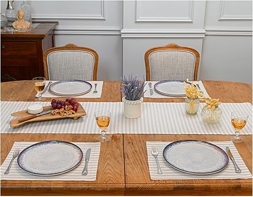 Miniatura 3 de Camino de mesa, caminos de mesa de algodón para cocina y comedor, camino de Acción de Gracias, camino de mesa de comedor lavable, juego de 4