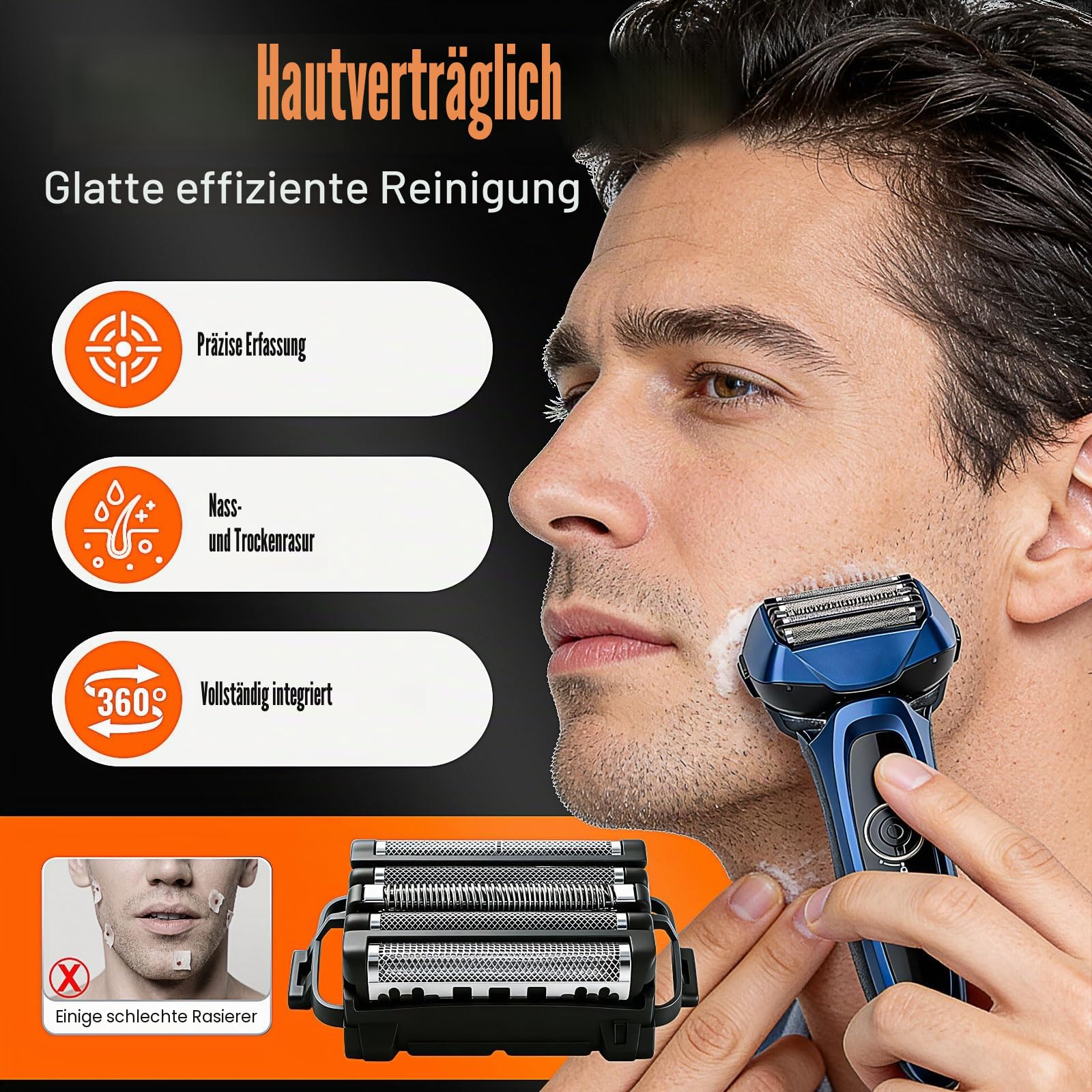 ES 9032 Ersatz-Außenfolie und Innenklinge für Panasonic Herrenrasierer – Kompatibel mit ES-LV61-A, ES-LV81-K, ES-LV65, ES-LV95 (1Pack)