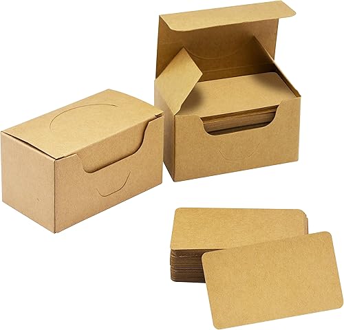 250 unidades de papel kraft en blanco de color madera original, esquina redonda, flash, mensaje, regalo, bricolaje, tarjeta de índice (3.5 x 2.1