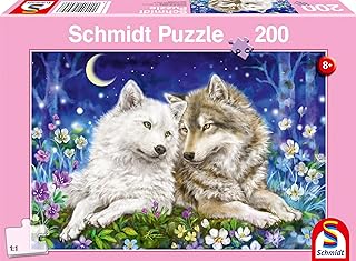 Comprar Schmidt Spiele 56469 Amigos Lobo de Peluche, Puzzle Infantil de 200 Piezas, Rompecabezas