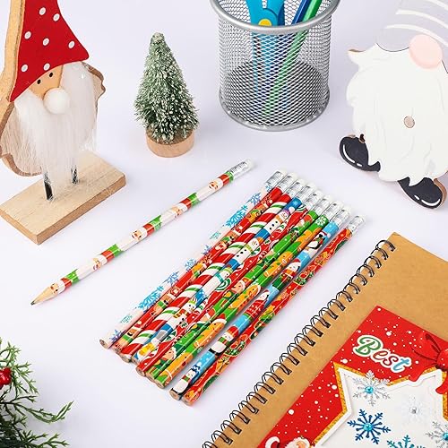 Miniatura 3 de 200 lápices de Navidad a granel para niños, Navidad, reno, muñeco de nieve, Papá Noel, copo de nieve, pan de jengibre, elfo, alce, lápices con