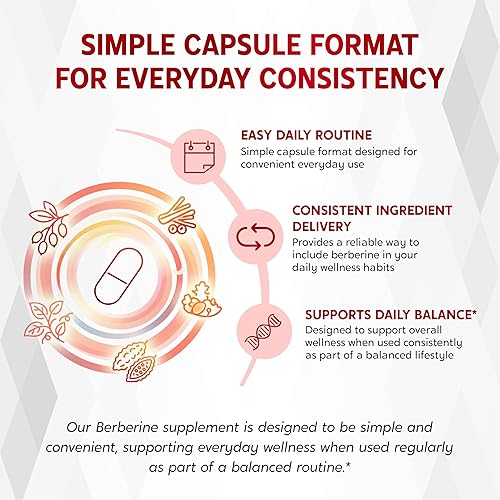 Miniatura 5 de Berberina, canela, cúrcuma, melón amargo y gimnasia, ayuda a la salud cardíaca y metabólica - 180 cápsulas