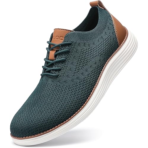 VILOCY Men's Casual Dress Sneakers Oxfords Business Mesh Breathable Walking Shoes Tennis Comfortable