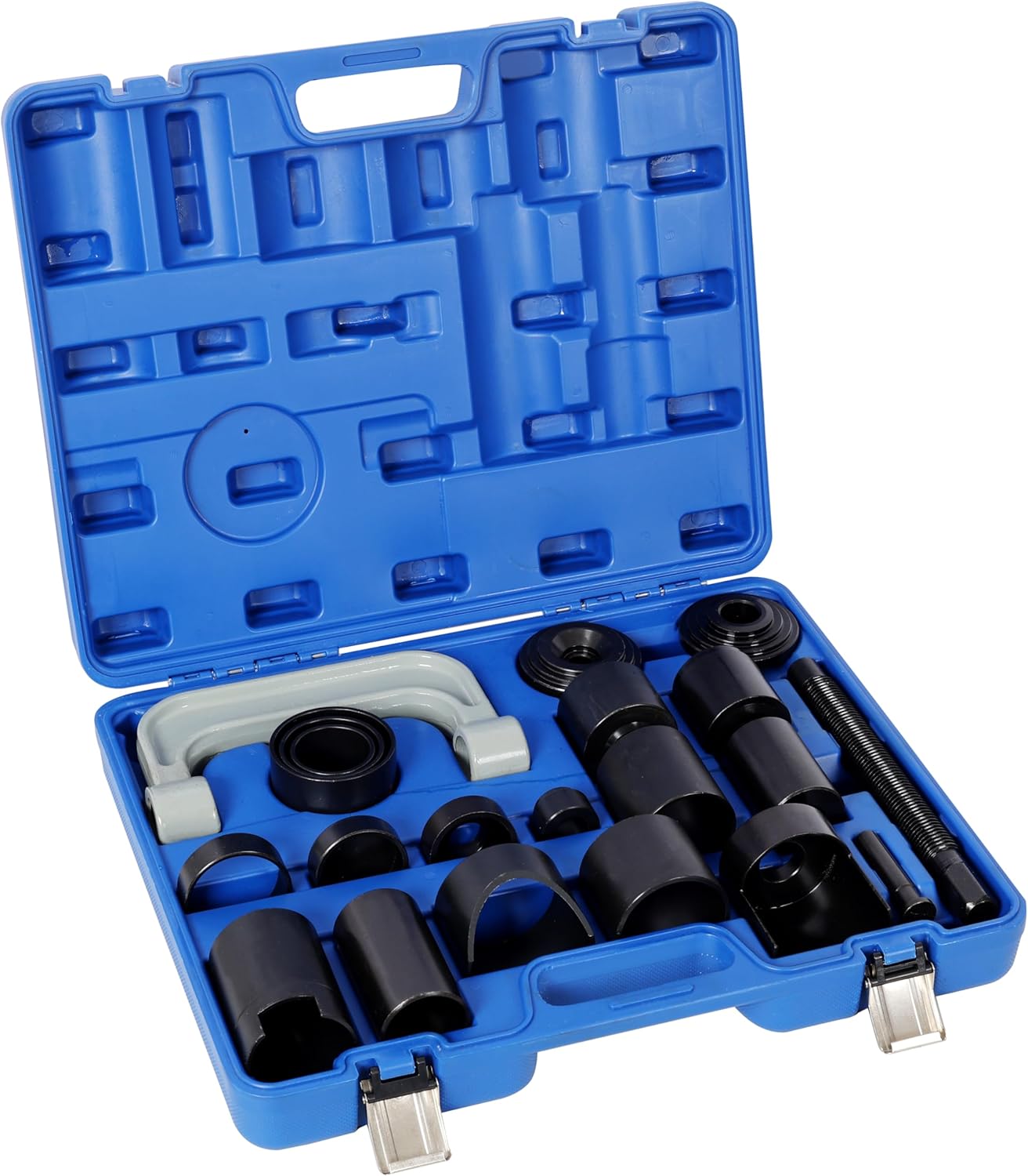 21 Pcs Ball Joint Press Kit, Heavy Duty Ball Joint Removal Tool Kit, Upper and Lower Automotive Ball Joint Press Removal Tool Kit with Plastic Case