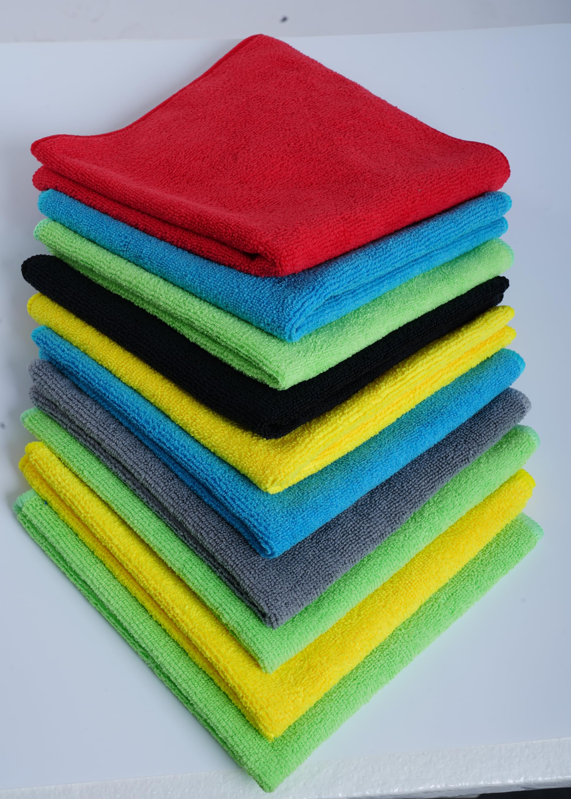 Smart Microfiber Cleaning Cloths-10 Pack 40x40cm-283GSM Double-sided Powerful and high density towel for easy efficient 100% anti-bacterial super absorbent Hygienic, Versatile, Durable, Washable