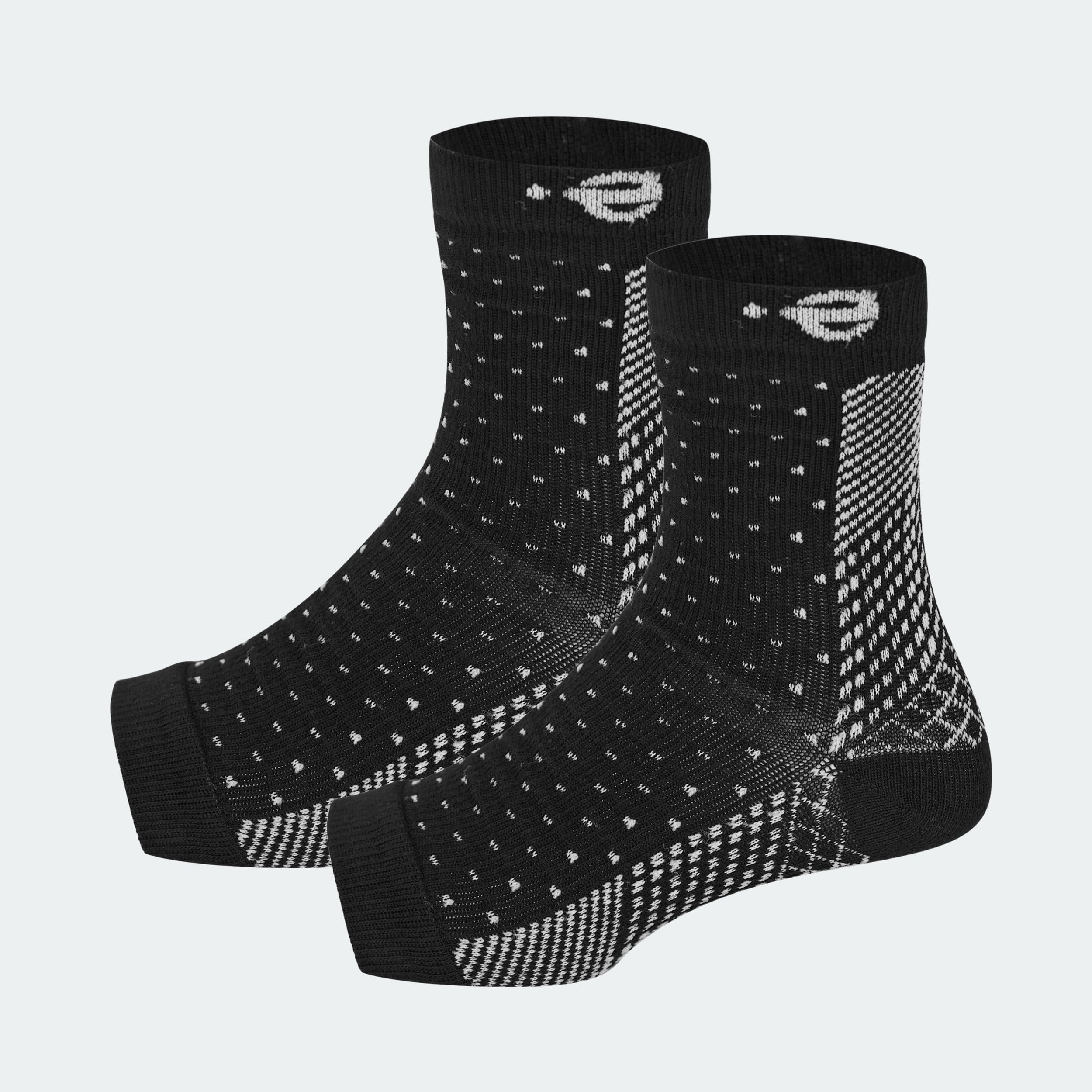 Unisex Cotton Orthopedic Neuropathy Socks For Men Women Outdoor Sport, Open Toe Foot Sleeves Compression Socks for Ankle Swelling, Achilles Tendon, Arch Support, Injury Recovery(Black)-image-11