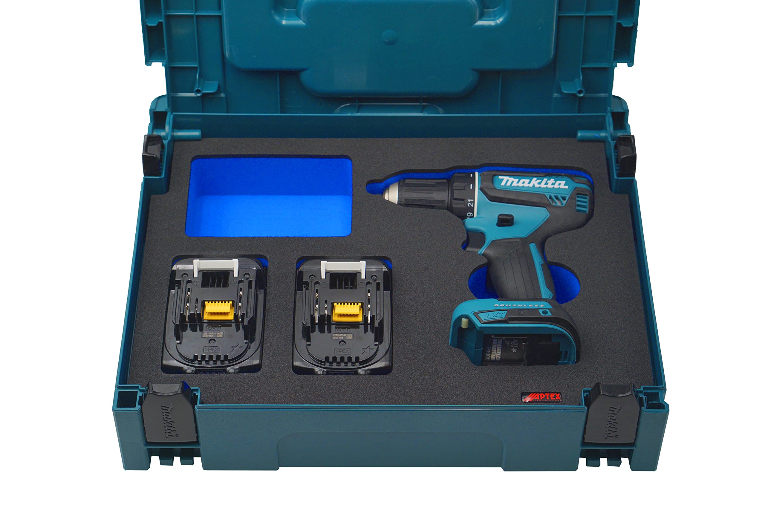 APTEX Schaumeinlage für Makita DDF 484 Akku‑Bohrschrauber – Polstereinlage & Schaumstoffpolsterung für MakPac Gr. 1‑2 und Makita Zubehör