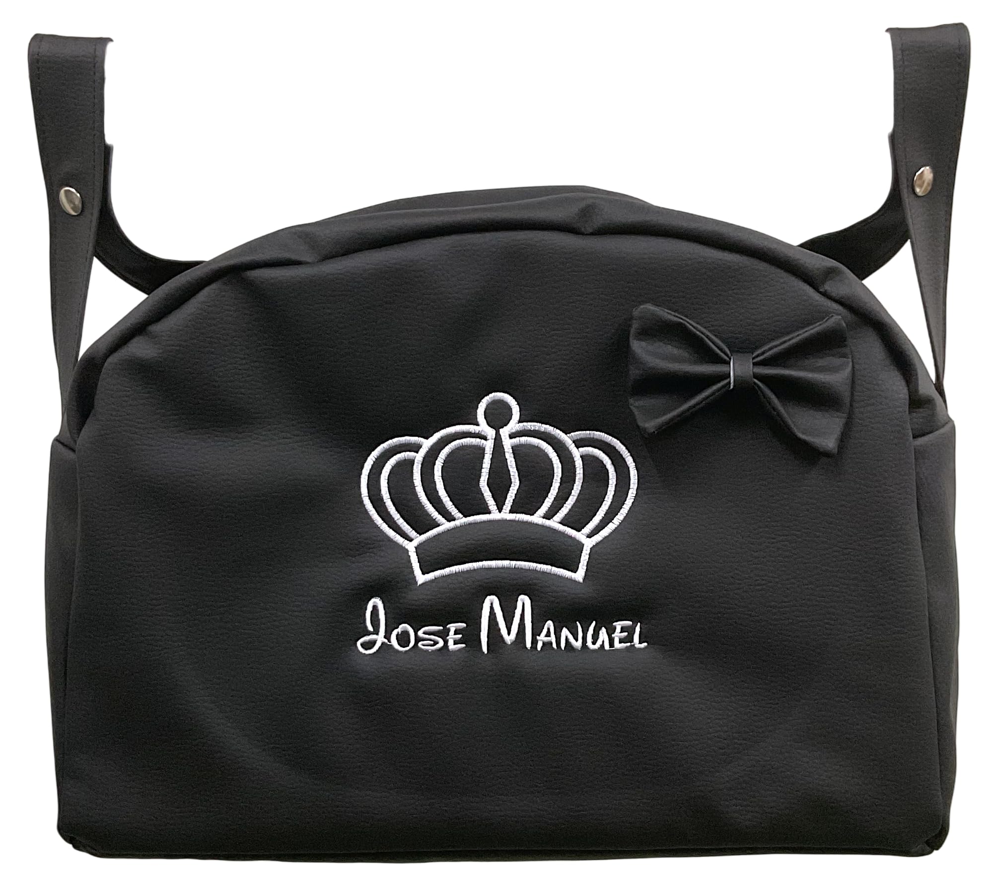 MODIN Bolso Carro Bebe Polipiel Bolso Carrito Bebe Personalizado Corona Bordado Bolsa Maternidad Bolso Hospital Bebé con asa larga para colgar