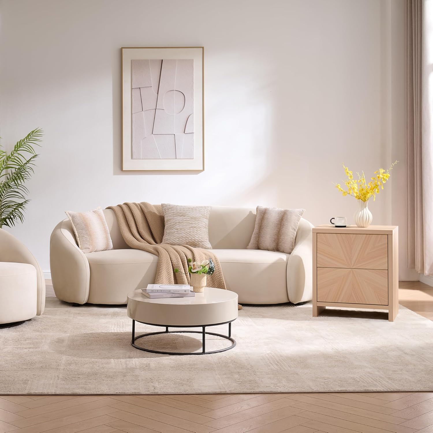 VividVibe Natural Oak Nightstand Set of 2- Radioactive Geometric Antique Bedroom Nightstand Side Table Bedside Table Accent Table Mid Century Modern Farmhouse Minimalist Coastal Wooden End Table