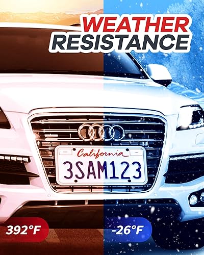 Vista 15 de Aujen Marcos de silicona para matrícula, paquete de 2 soportes negros de apertura lateral con fácil instalación, marco de matrícula sin 2 Pack negro