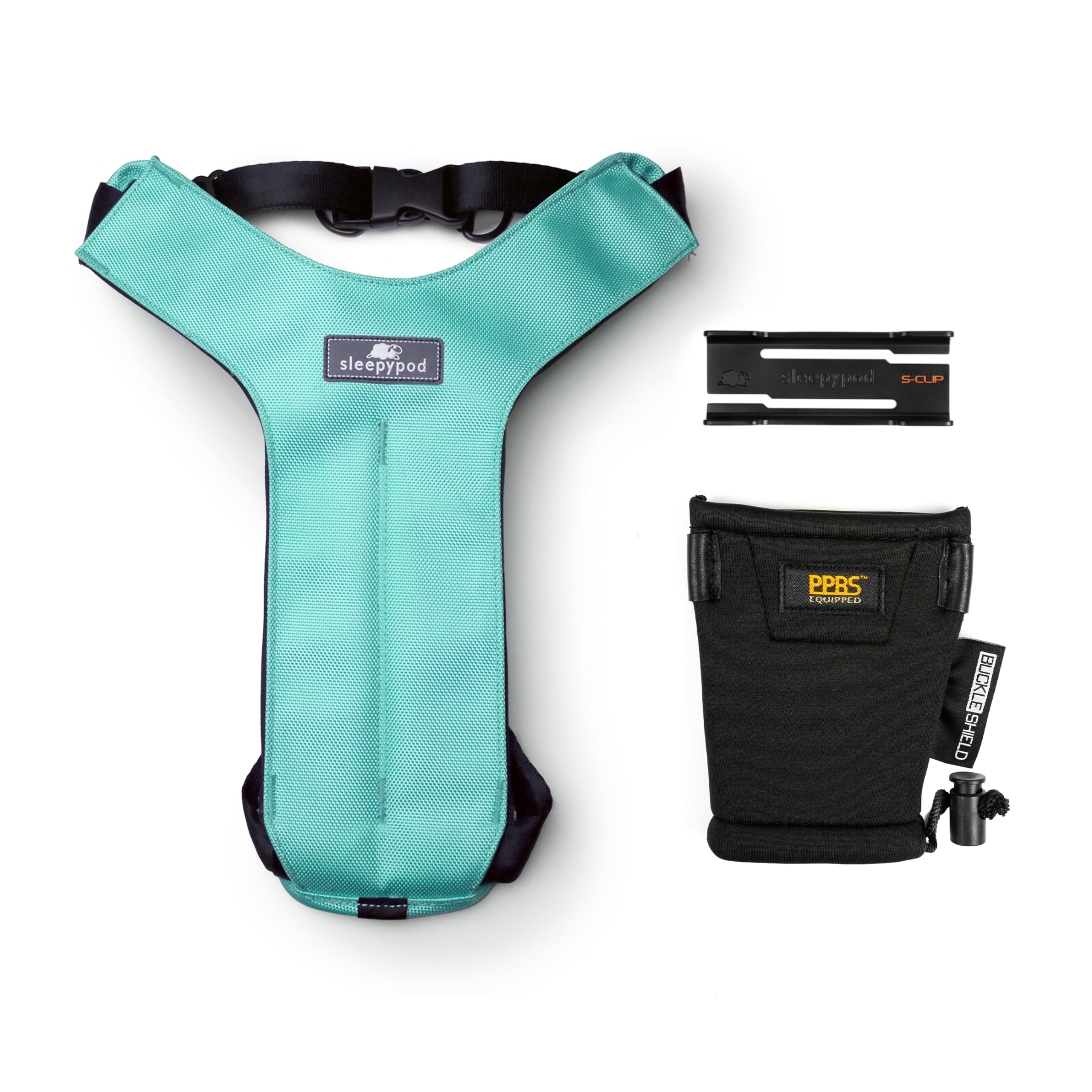 Clickit Sport Plus - Crash-Tested and Safety Certified Car Seat Belt Harness for Dogs (Medium, Robin Egg Blue)