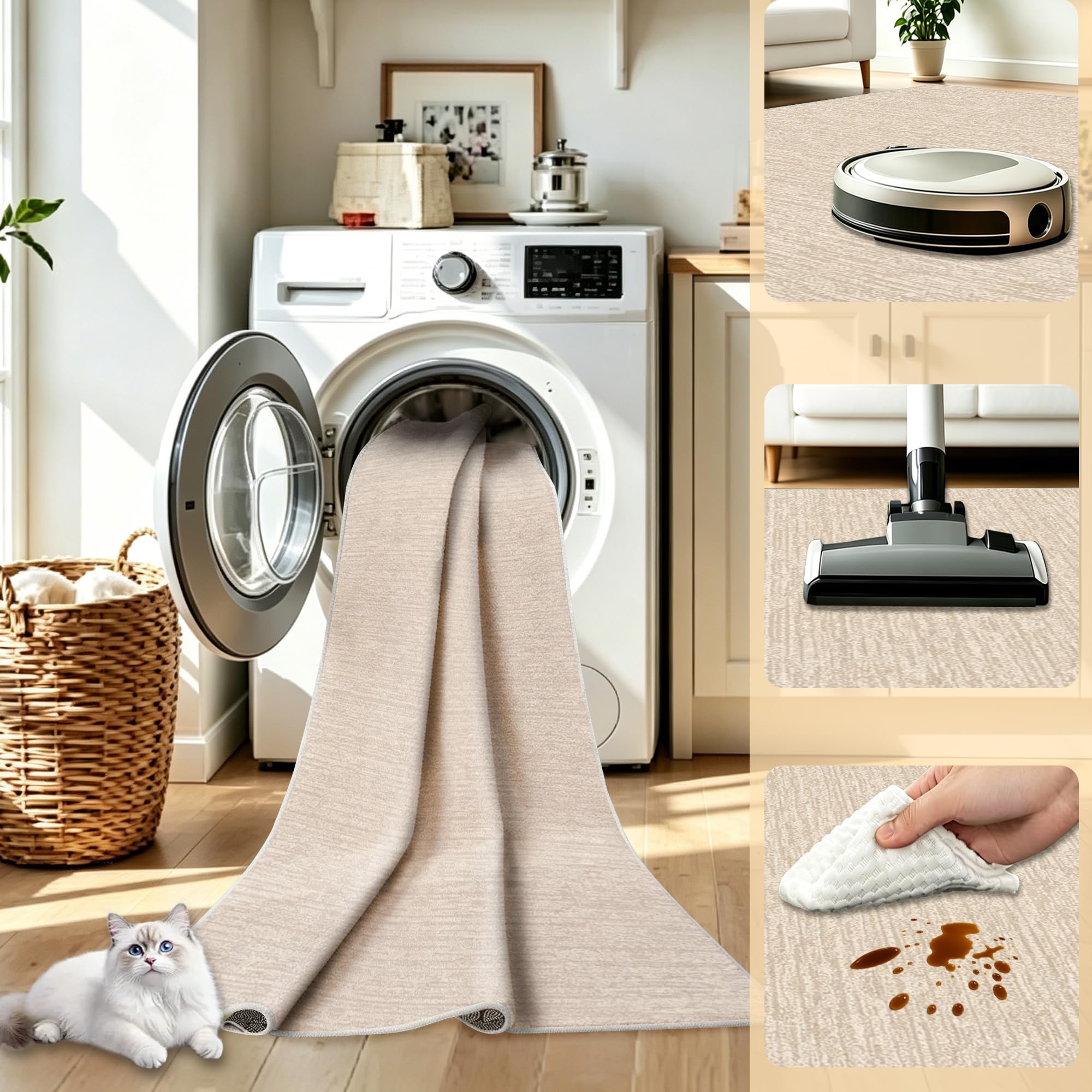 Tapis de Couloir Tapis de Cuisine Devant Evier Tapis de Passage AntidéRapant Lavable en Machine 100 x 200 cm Tapis d'entrée Interieur Facile à Nettoyer pour Couloir Chambres Manger Buanderie