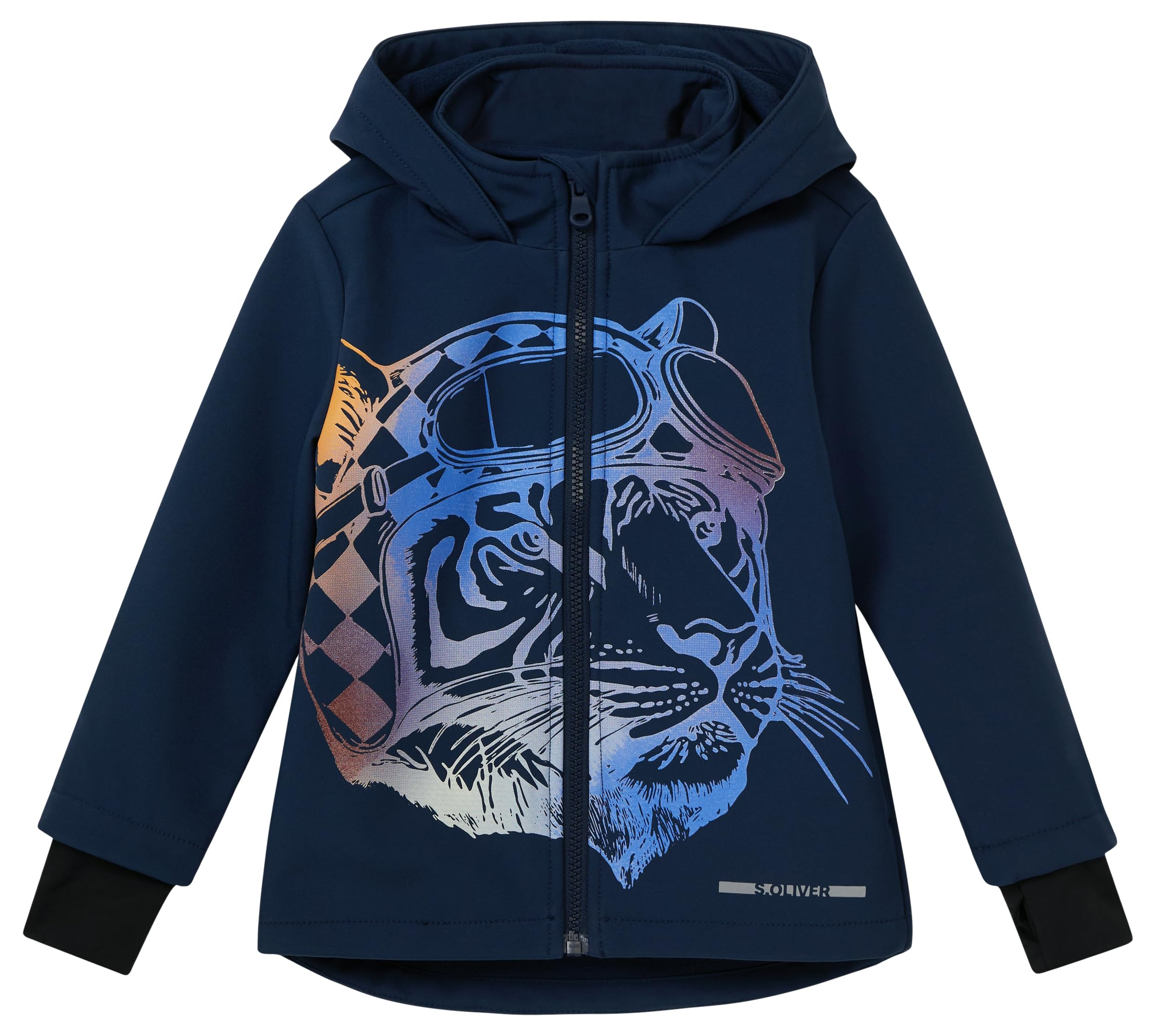 s.Oliver Wetterfeste Softshell-Jacke mit Fleece-Futter und fixierter Kapuze