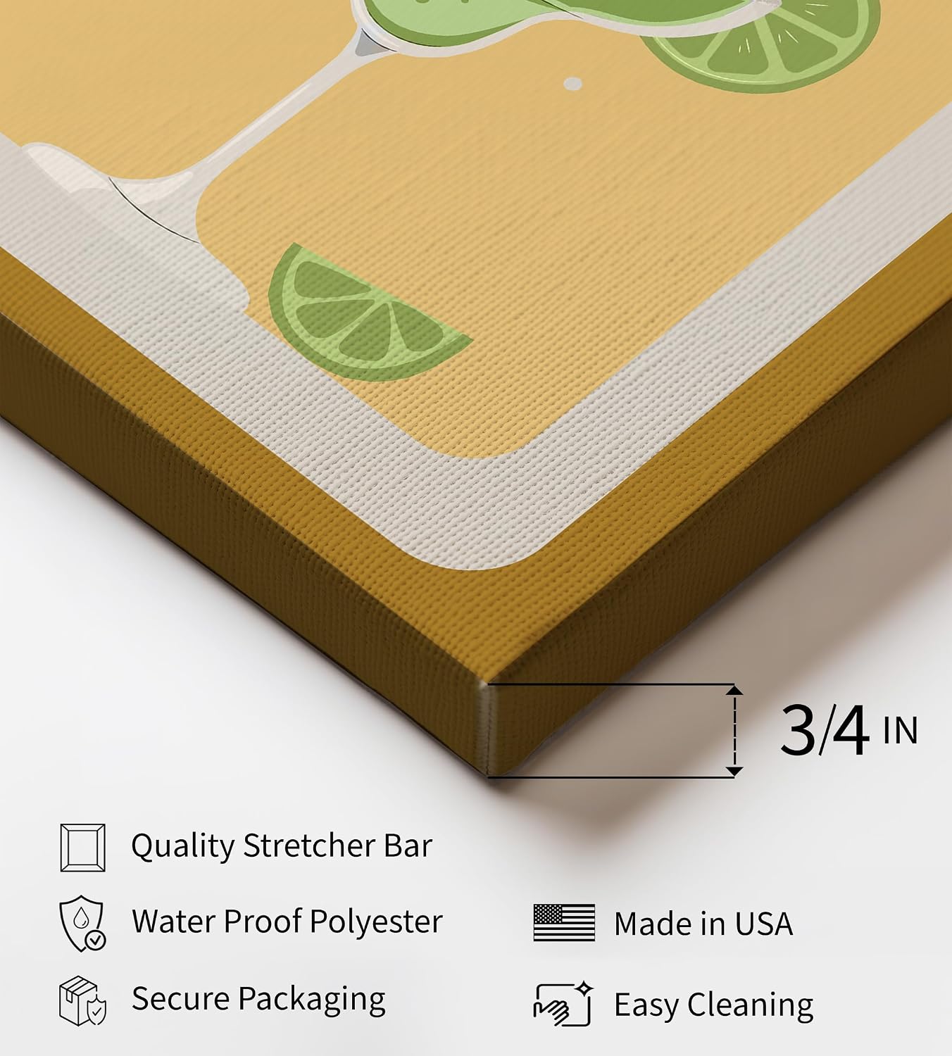 Poster Master Margarita Canvas - Retro Cocktail Recipe Print - Alcohol Art - Preppy & Trendy Wall Design - Chic Boho Art - Aesthetic Kitchen or Restaurant Wall Decor - 8x10 STRETCHED Canvas