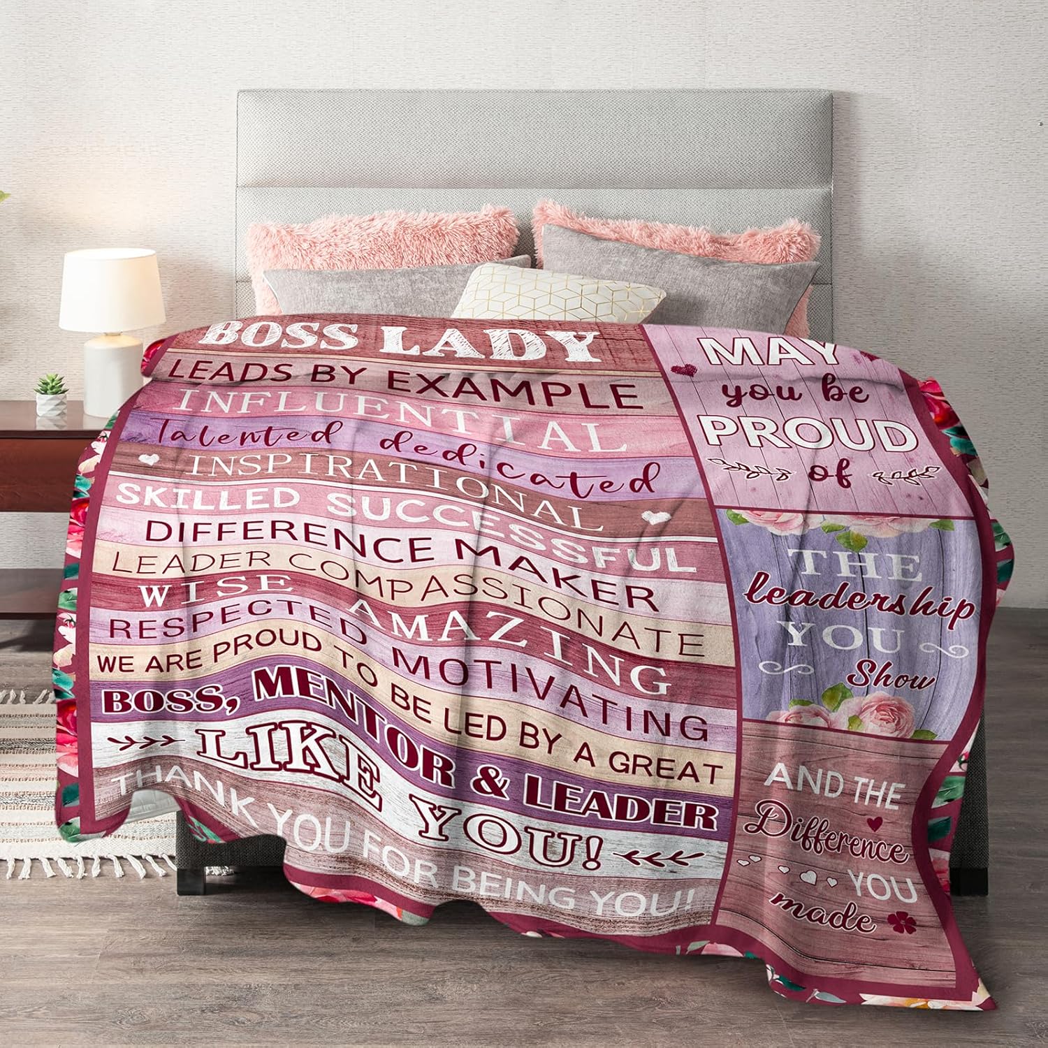 Boss Lady Gifts for Women - Bosses Day Gifts for Women - Manager Leader Principal Boss Day Decorations Gift for Woman - Bosses Appreciation Gift for Birthday Christmas - 60"x50" Soft Flannel Blanket - Image 4