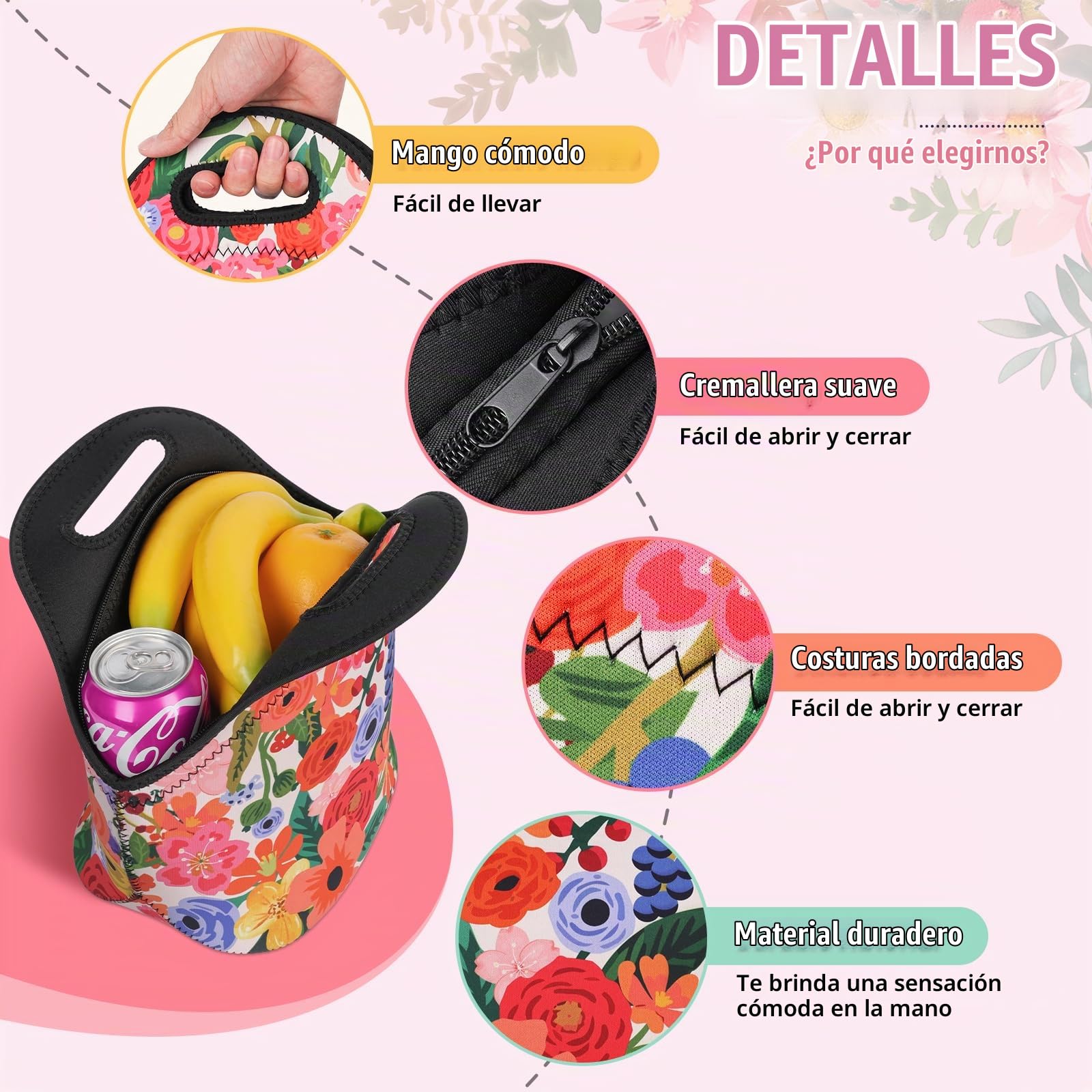Bolsa Termica Porta Alimentos Mujer Hombres Neopreno Porta Bolsa Comida Trabajo Bolsa Merienda Fiambrera Bolsas Termicas Almuerzo Saco Termico Isotermica Portatil Lunch Bag Lonchera Picnic