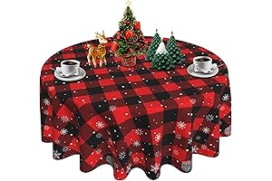 SuQKXCo Christmas Snowflake Round Table Cloths